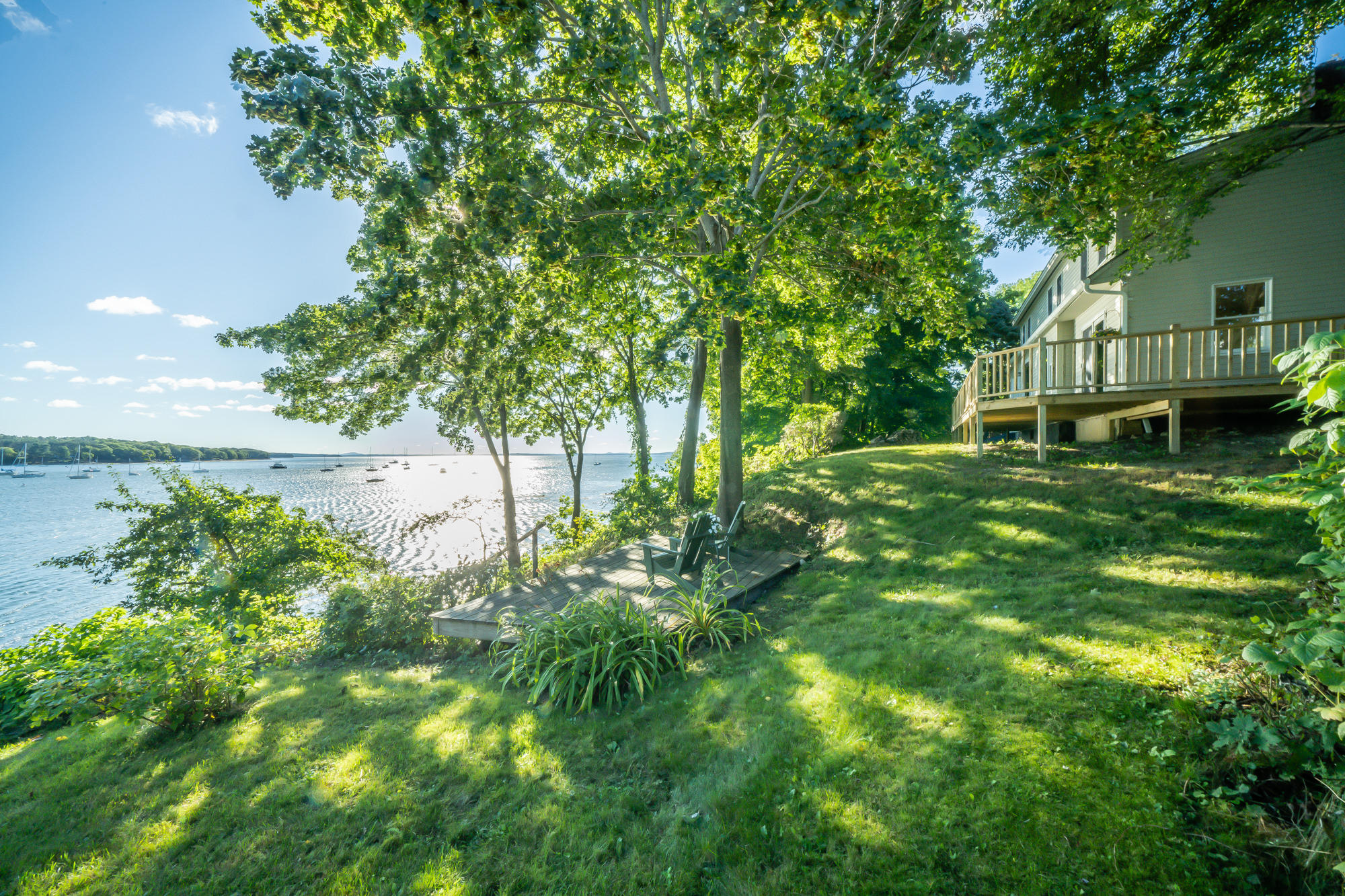 Maine Oceanfront Home for Sale Large Waterfront Deck