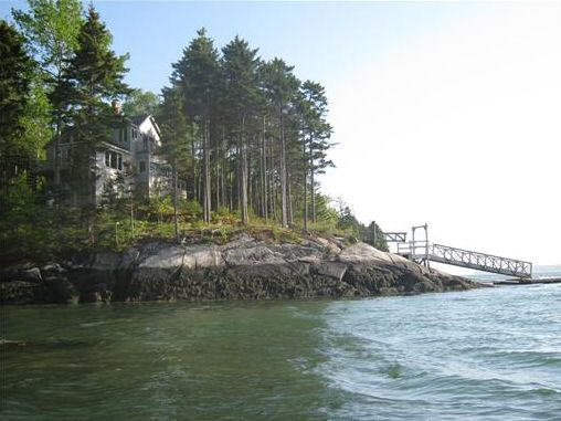 Maine Real Estate Listing with Dock and Pier Private Oceanfront Home on Maine's Sheepscot River